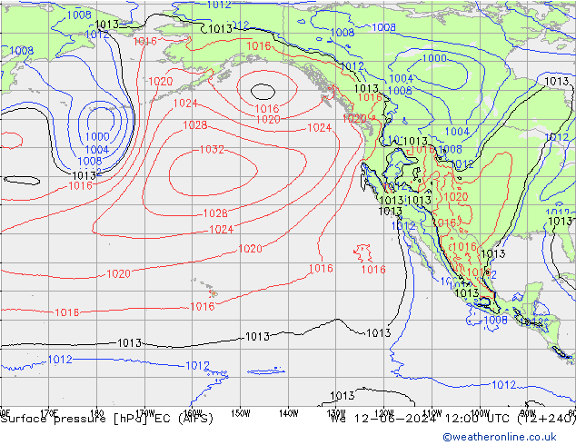 Surface pressure EC (AIFS) We 12.06.2024 12 UTC