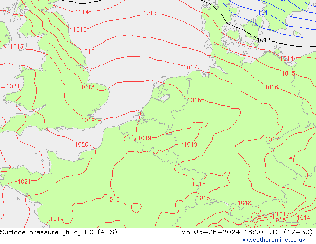 Surface pressure EC (AIFS) Mo 03.06.2024 18 UTC