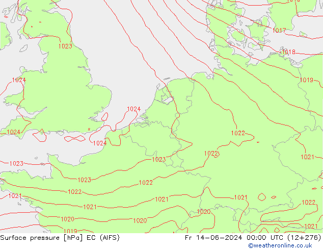 Yer basıncı EC (AIFS) Cu 14.06.2024 00 UTC