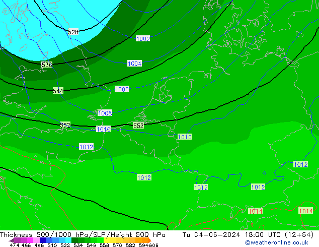 Thck 500-1000гПа EC (AIFS) вт 04.06.2024 18 UTC