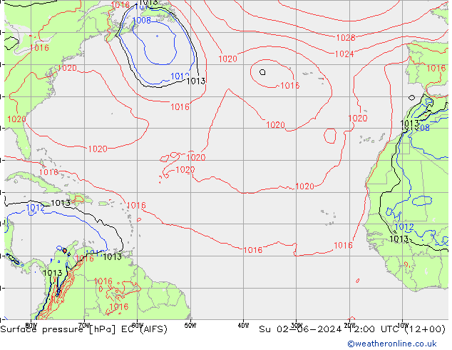 Surface pressure EC (AIFS) Su 02.06.2024 12 UTC
