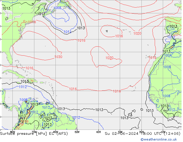 Surface pressure EC (AIFS) Su 02.06.2024 18 UTC
