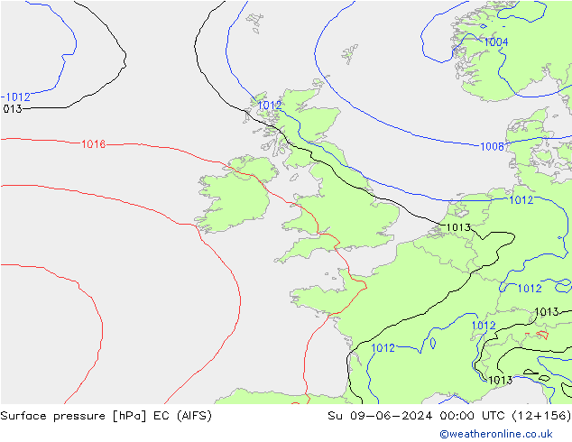 ciśnienie EC (AIFS) nie. 09.06.2024 00 UTC