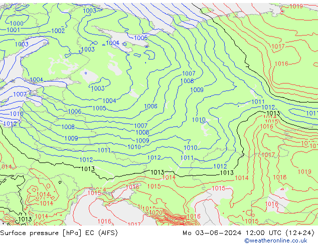 pressão do solo EC (AIFS) Seg 03.06.2024 12 UTC