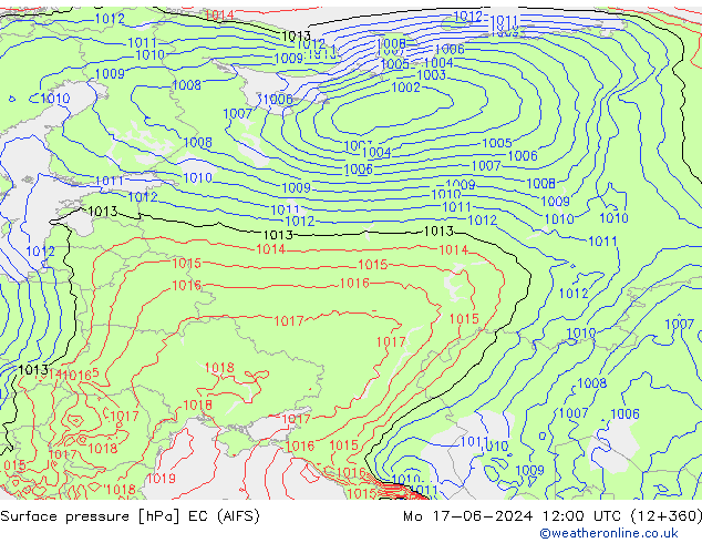 ciśnienie EC (AIFS) pon. 17.06.2024 12 UTC