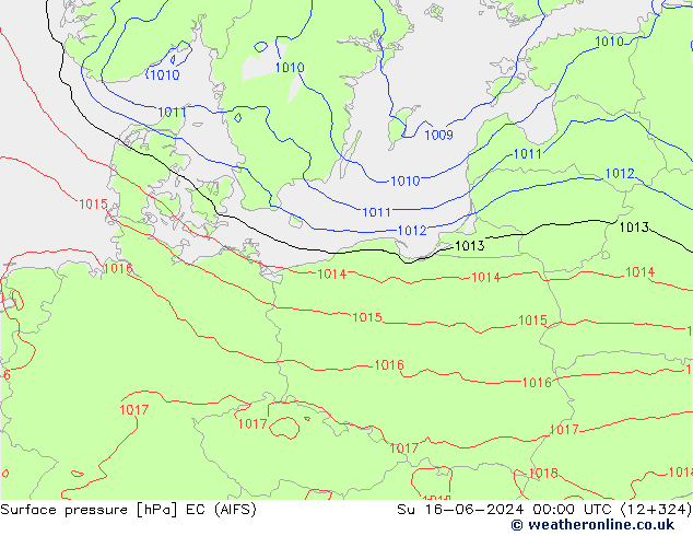 приземное давление EC (AIFS) Вс 16.06.2024 00 UTC