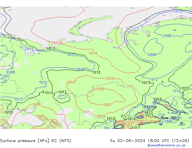 pression de l'air EC (AIFS) dim 02.06.2024 18 UTC