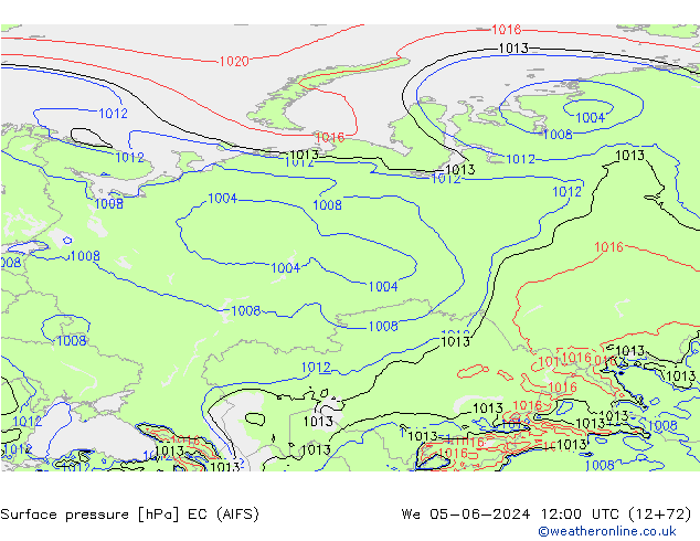 Presión superficial EC (AIFS) mié 05.06.2024 12 UTC