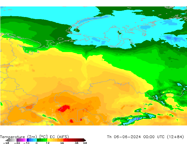Sıcaklık Haritası (2m) EC (AIFS) Per 06.06.2024 00 UTC