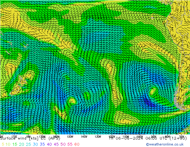 Surface wind EC (AIFS) Th 06.06.2024 06 UTC