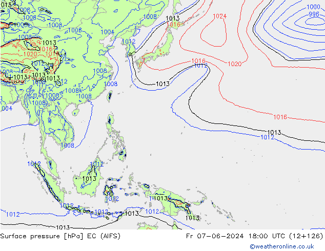 pressão do solo EC (AIFS) Sex 07.06.2024 18 UTC