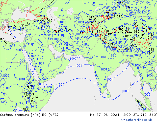 Surface pressure EC (AIFS) Mo 17.06.2024 12 UTC