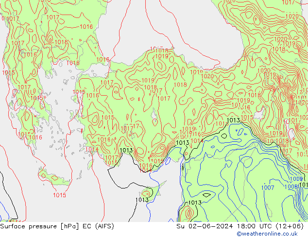 приземное давление EC (AIFS) Вс 02.06.2024 18 UTC