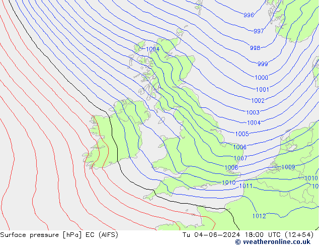 Presión superficial EC (AIFS) mar 04.06.2024 18 UTC