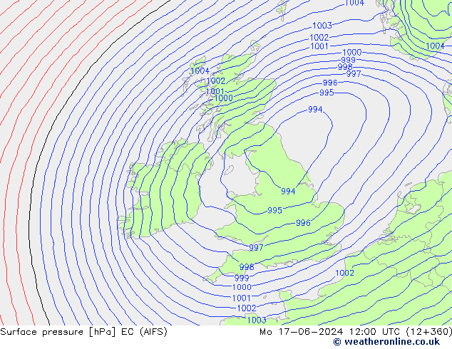 Luchtdruk (Grond) EC (AIFS) ma 17.06.2024 12 UTC