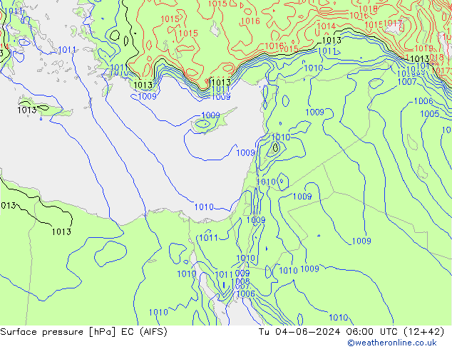 ciśnienie EC (AIFS) wto. 04.06.2024 06 UTC