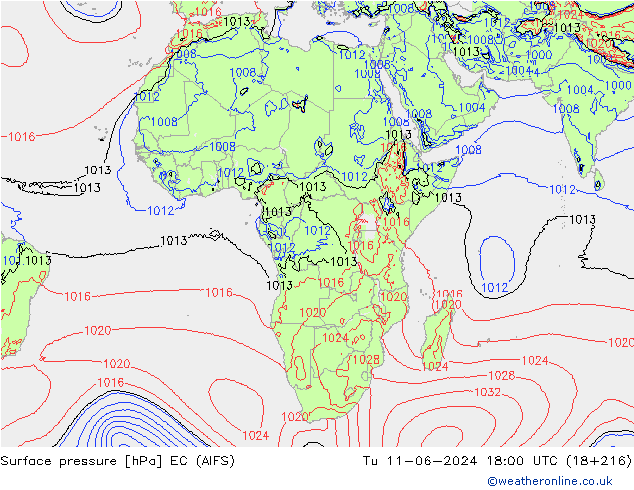 pression de l'air EC (AIFS) mar 11.06.2024 18 UTC