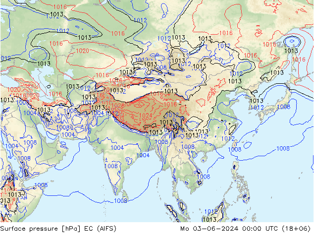 Surface pressure EC (AIFS) Mo 03.06.2024 00 UTC