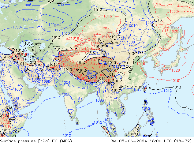 Luchtdruk (Grond) EC (AIFS) wo 05.06.2024 18 UTC