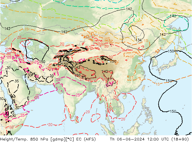 Height/Temp. 850 hPa EC (AIFS) Th 06.06.2024 12 UTC