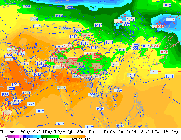 Thck 850-1000 hPa EC (AIFS) jeu 06.06.2024 18 UTC