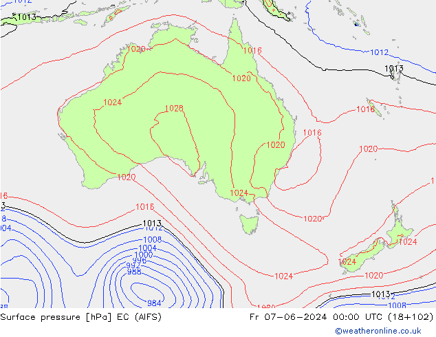 Bodendruck EC (AIFS) Fr 07.06.2024 00 UTC