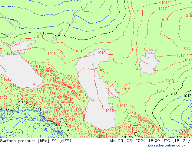 приземное давление EC (AIFS) пн 03.06.2024 18 UTC