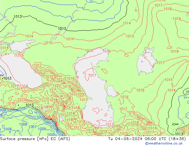 Presión superficial EC (AIFS) mar 04.06.2024 06 UTC
