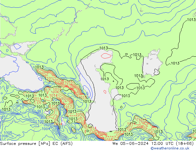 Luchtdruk (Grond) EC (AIFS) wo 05.06.2024 12 UTC