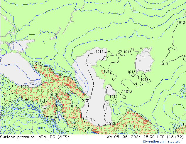 приземное давление EC (AIFS) ср 05.06.2024 18 UTC