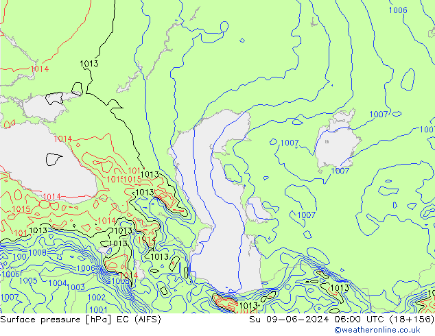 Yer basıncı EC (AIFS) Paz 09.06.2024 06 UTC