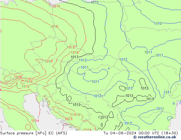 Presión superficial EC (AIFS) mar 04.06.2024 00 UTC