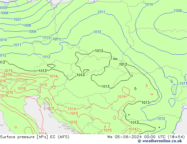 Pressione al suolo EC (AIFS) mer 05.06.2024 00 UTC