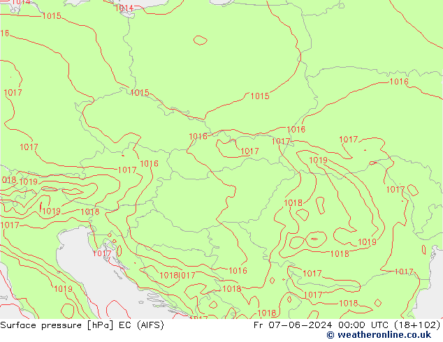 Yer basıncı EC (AIFS) Cu 07.06.2024 00 UTC