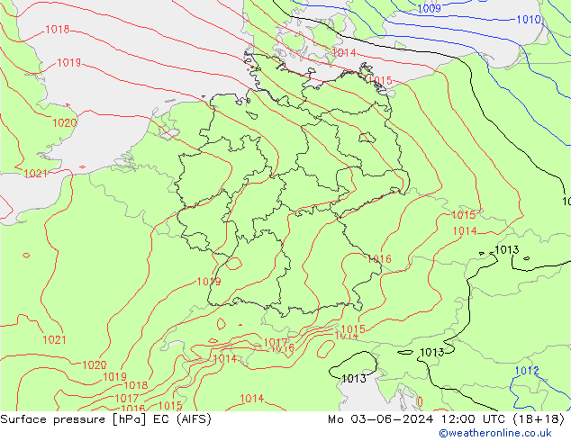 ciśnienie EC (AIFS) pon. 03.06.2024 12 UTC