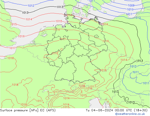 pression de l'air EC (AIFS) mar 04.06.2024 00 UTC