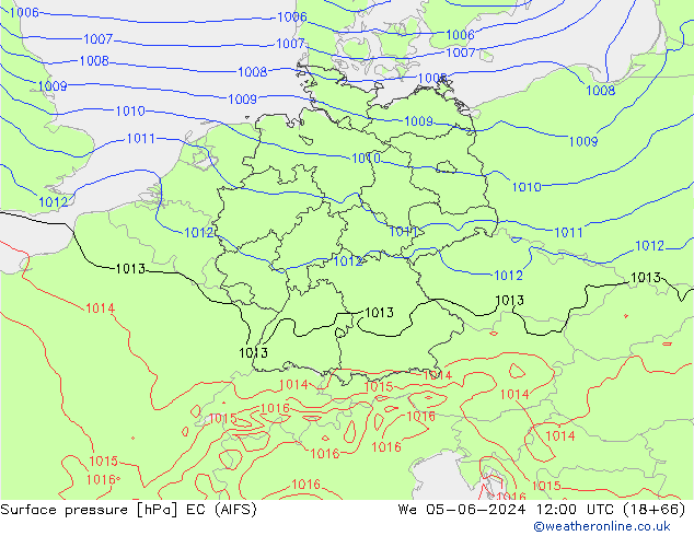 приземное давление EC (AIFS) ср 05.06.2024 12 UTC