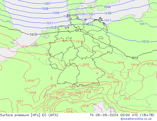 Surface pressure EC (AIFS) Th 06.06.2024 00 UTC