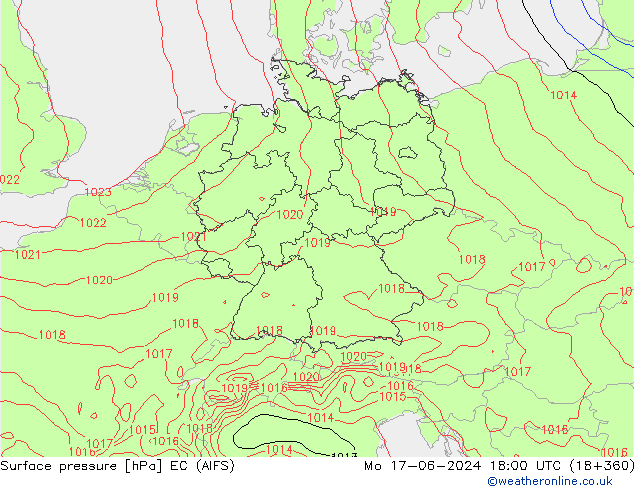 Bodendruck EC (AIFS) Mo 17.06.2024 18 UTC