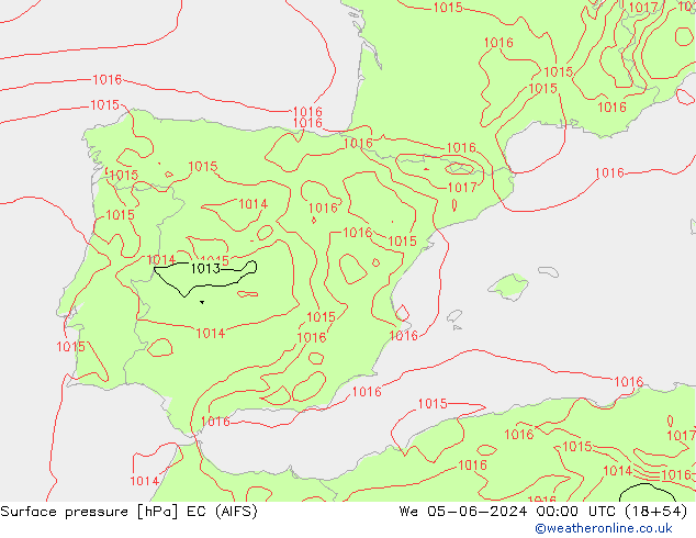 pressão do solo EC (AIFS) Qua 05.06.2024 00 UTC