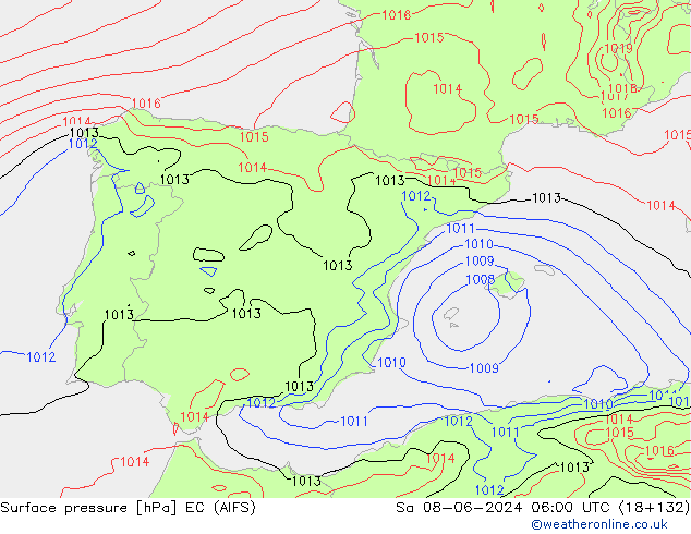 Luchtdruk (Grond) EC (AIFS) za 08.06.2024 06 UTC