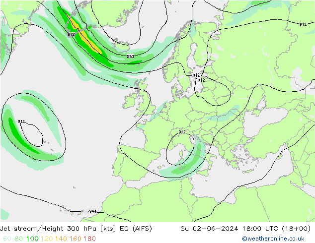 高速氣流 EC (AIFS) 星期日 02.06.2024 18 UTC