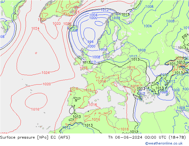 Bodendruck EC (AIFS) Do 06.06.2024 00 UTC