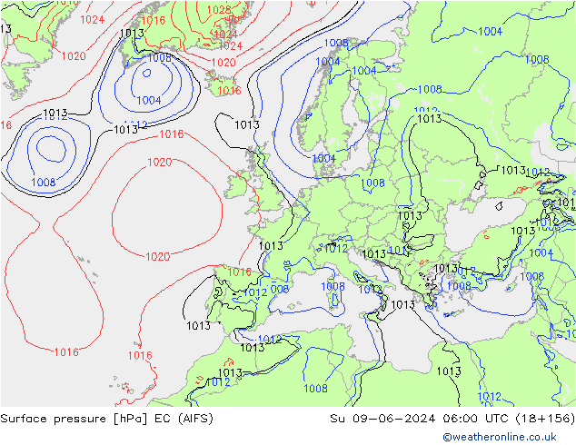 Bodendruck EC (AIFS) So 09.06.2024 06 UTC