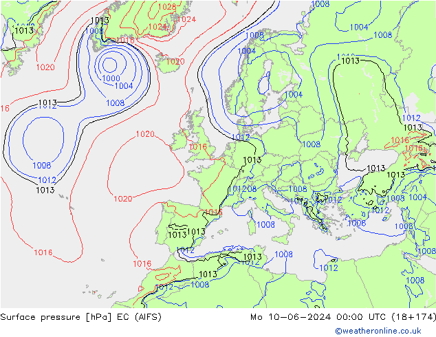 Luchtdruk (Grond) EC (AIFS) ma 10.06.2024 00 UTC