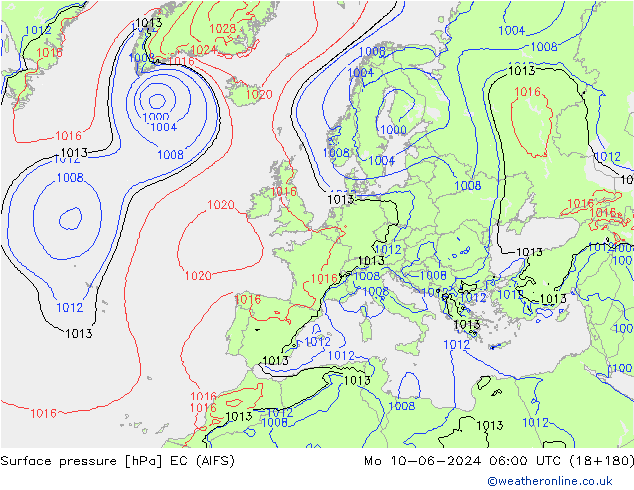 pression de l'air EC (AIFS) lun 10.06.2024 06 UTC