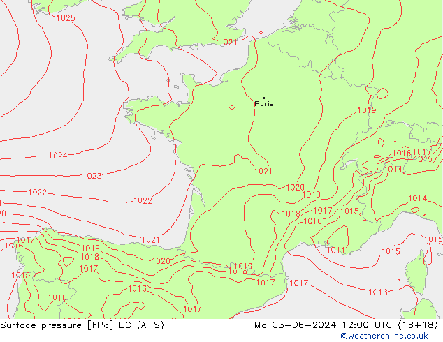 pression de l'air EC (AIFS) lun 03.06.2024 12 UTC
