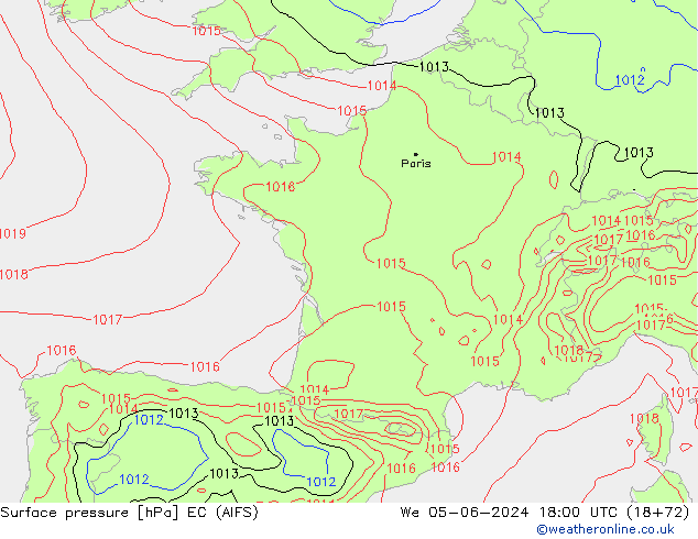 Bodendruck EC (AIFS) Mi 05.06.2024 18 UTC