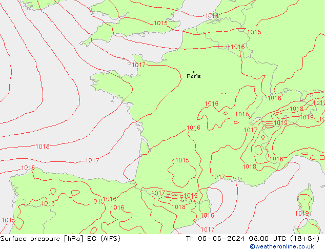 pressão do solo EC (AIFS) Qui 06.06.2024 06 UTC
