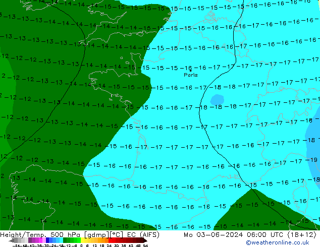 Geop./Temp. 500 hPa EC (AIFS) lun 03.06.2024 06 UTC